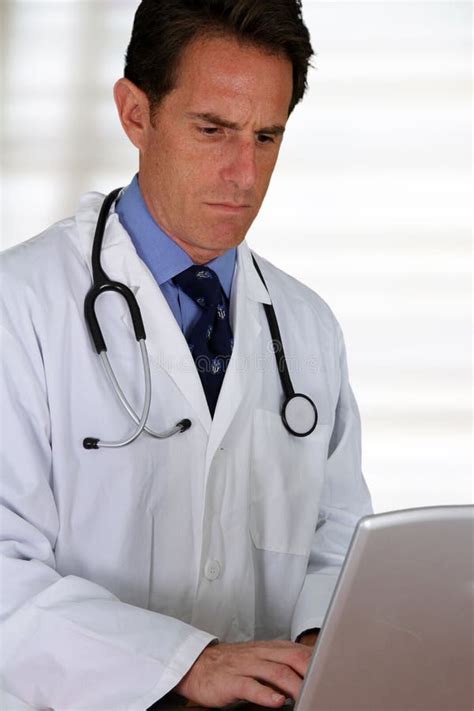 Doctor With Hand On Chin Stock Photo Image Of Labcoat 27929990