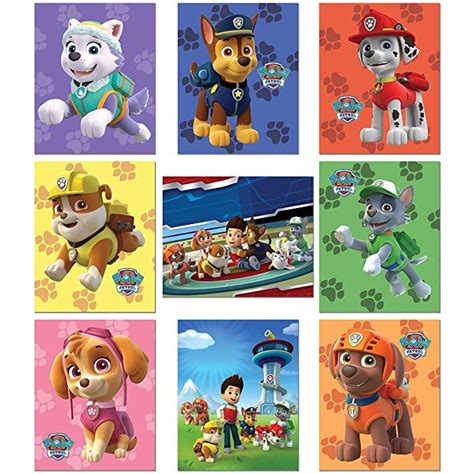Paw Patrol Wall Art Poster Prints Set Of 9 8 Inches X 10 Inches