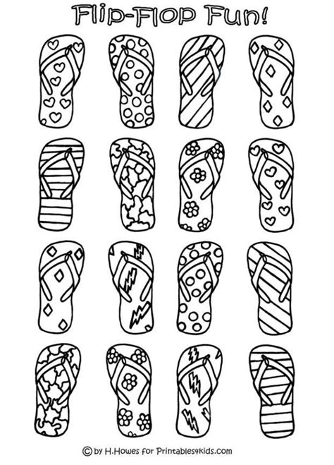 A fun summer flip flop coloring page! Print and Color Flip Flop Memory Game : Printables for ...