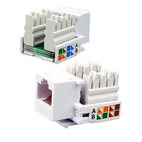 Even though cat6 can be identified without the print as it thicker than cat5e as it consists of a thicker copper wire. 5x RJ45 keystone jack wall end plug cat 5e ethernet lan ...