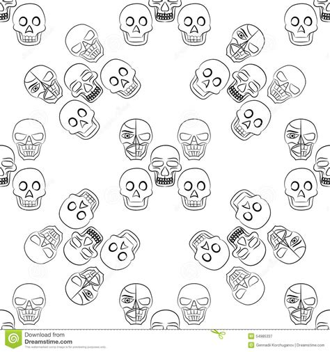 Vector Seamless With Skulls Stock Vector Illustration Of Design