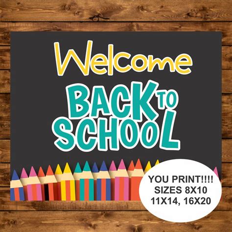 Welcome Back Classroom Sign Instant Download Back To School Etsy