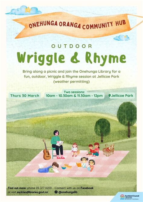 Wriggle And Rhyme Jellicoe Park Jellicoe Park Auckland 30 March 2023