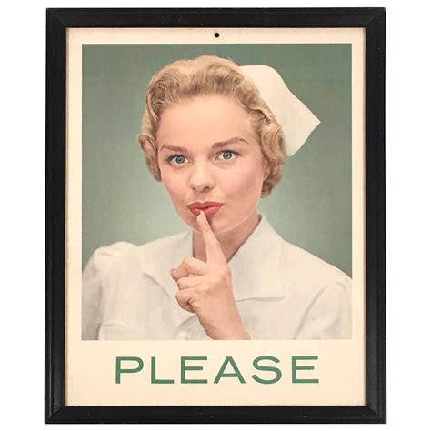 Vintage Quiet Please Nurse Sign At 1stdibs