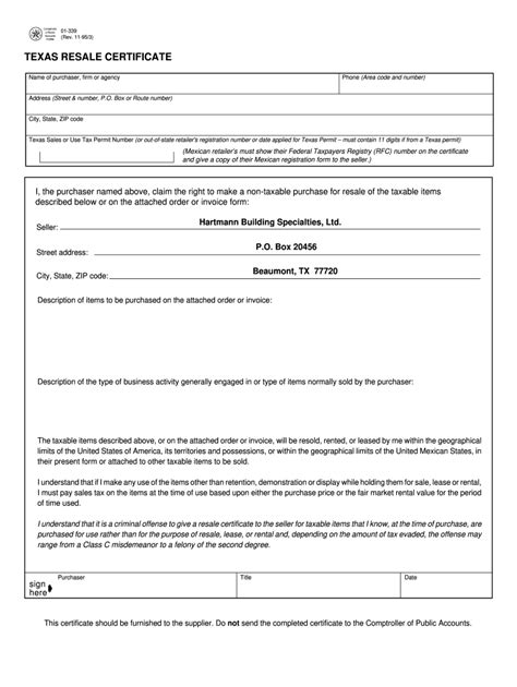 Texas Resale Certificate Fill Out And Sign Online Dochub