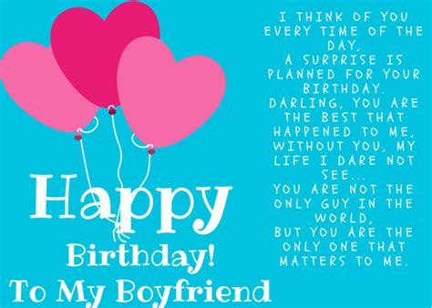 Happy Birthday Boyfriend Poems