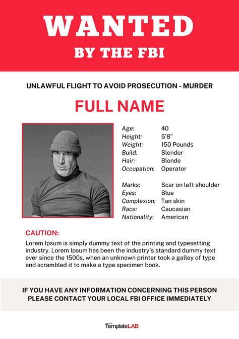 Fbi Most Wanted Poster Template Free Resume Example Gallery Hot Sex