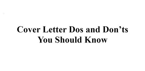 2023 Cover Letter Dos And Donts You Should Know