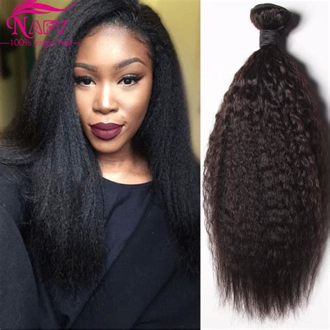 Brazilian Virgin Hair Kinky Straight Hair Weave 3 Pcs 7a Kinky Straight