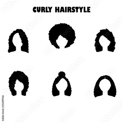 Woman With Curly Hair Silhouettes Buy This Stock Vector And Explore