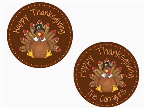 Thanksgiving Stickers Turkey Stickers Personalized Stickers Etsy