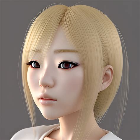 Japanese Beautiful Gal 3d Photorealistic Blonde Hair Arthubai