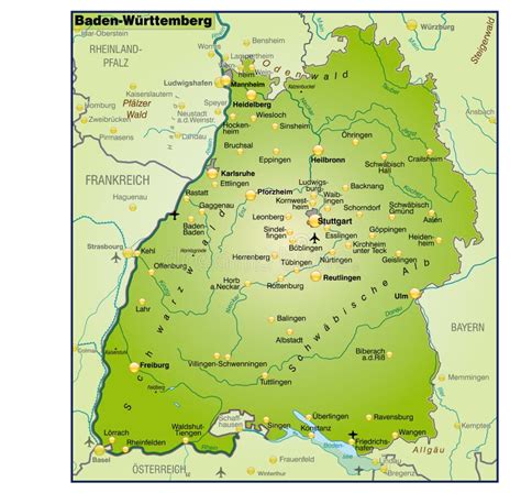 Map Of Baden Wuerttemberg Stock Illustration Illustration Of Constance