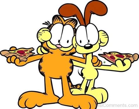 Garfield Holding Pizza