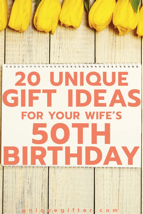 I think presenting some gifts to her will not be enough, you need to do some activities or 10 recommended birthday gifts for wife. 20 Gift Ideas for your Wife's 50th Birthday - Unique Gifter