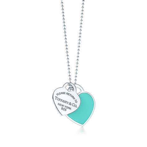 Return To Tiffany® Large Double Heart Tag Pendant In Silver With Enamel