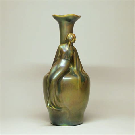 Zsolnay Eosin Vase Art Nouveau Vase With Woman Figure Catawiki