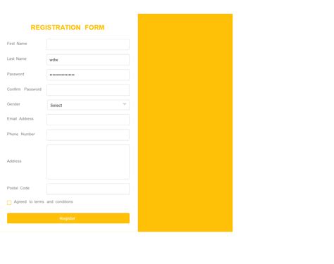 Registration Form Layout Web Designer Wall