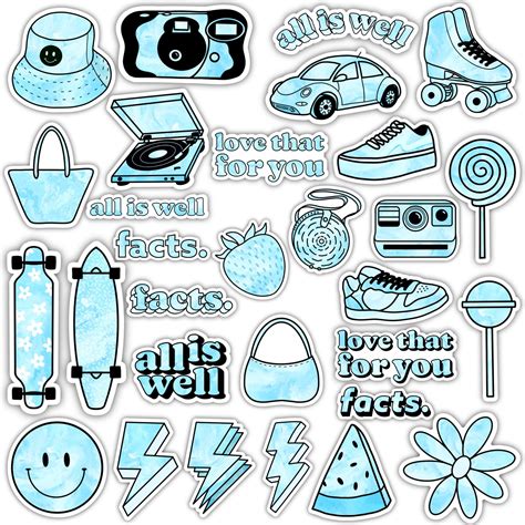 Blue Aesthetic Sticker 30 Pack Big Moods