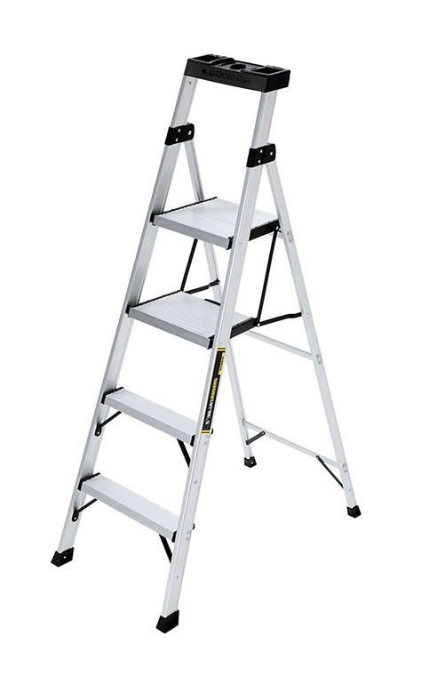 Gorilla Ladders 55 Ft Aluminum Crossover Step Ladder The Home Depot