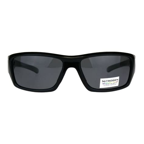 polarized antiglare rectangular warp around mens sport sunglasses ebay