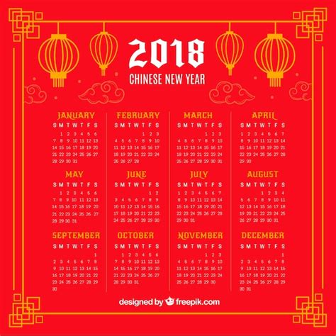 Free Vector Calendar With Mouse For Chinese New Year