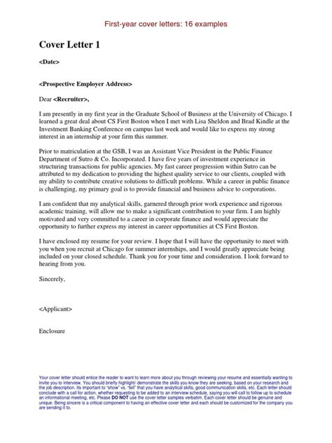internship cover letters examples master  business administration