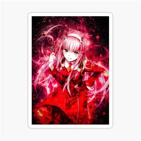 Darling In The Franxx Zero Two Sticker By Spacefoxart Redbubble