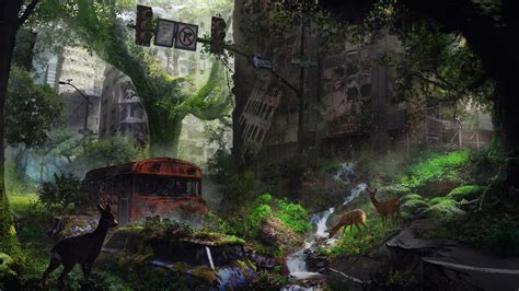 20 Post Apocalyptic Overgrown City Wallpapers Wallpaperboat