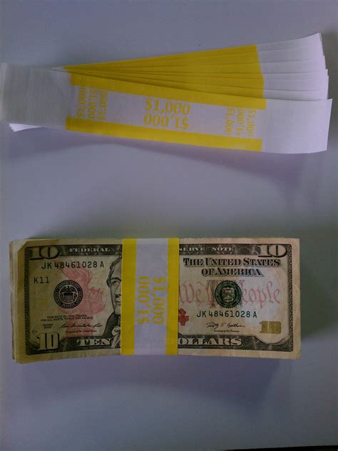 200 New Self Sealing Currency Bands 1000 Denomination Straps