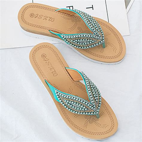 beaded candy color flip flops beach slippers womens slippers beach flip flops beach slippers