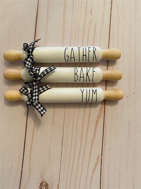 Mini Farmhouse Rolling Pins Tiered Tray Decor Farmhouse Etsy