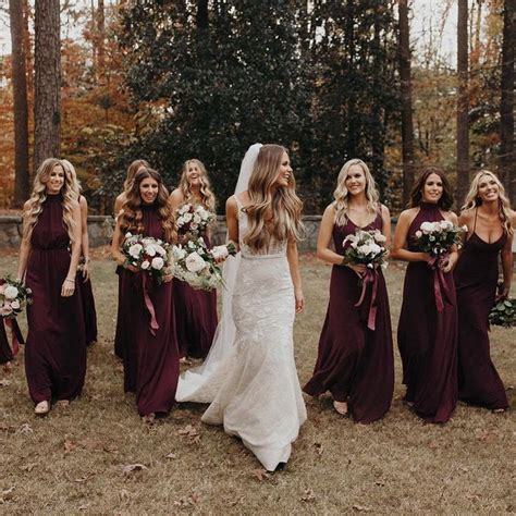 Burgundy Cherry And Scarlet 16 Ways To Style Red Bridesmaids Dresses
