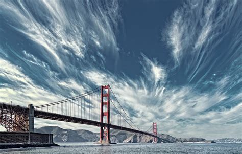 Suspension Bridge Over Pacific Ocean Photograph By Panoramic Images