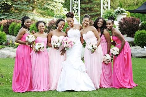 Shades Of Pink Bridesmaids Dresses Ombre Bridesmaid Dresses
