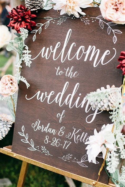 Welcome To The Wedding Wood Wedding Sign With Names And Date Etsy