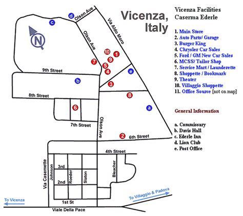 Map Of Vicenza Italy Army Base Army Military