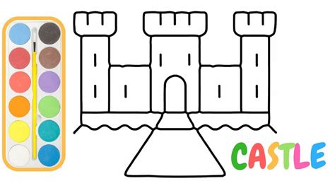 Castle Drawing How To Draw A Castle For Kids Easy Step Tutorial