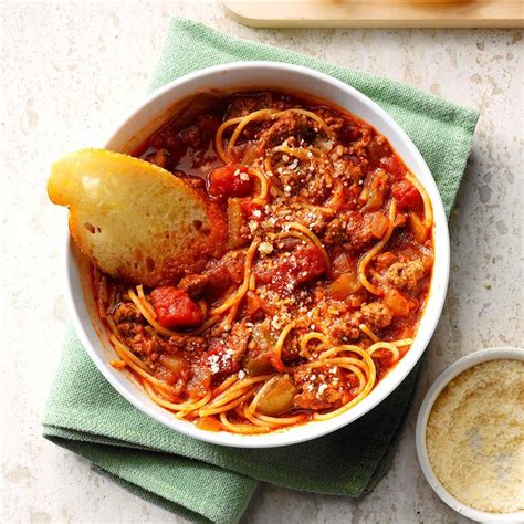 Ground Beef Spaghetti Skillet Recipe | Taste of Home