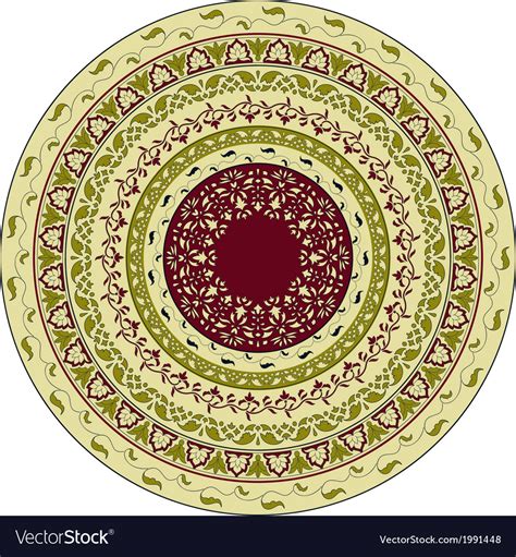 Circles Floral Pattern Indian Style Royalty Free Vector