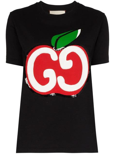 Gucci Apple Logo Cotton T Shirt Gucci Cloth Gucci Cotton Tshirt