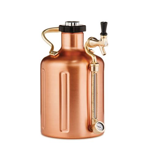 Ukeg 128 Copper Plated Pressurized Growler With Tap Growlerwerks