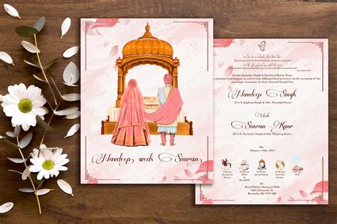 Sikh Wedding Card Anand Karaj Punjabi Wedding Wedding Etsy Canada