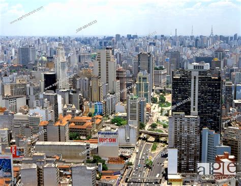 Aerial View Downtown Sao Paulo Brazil Stock Photo Picture And