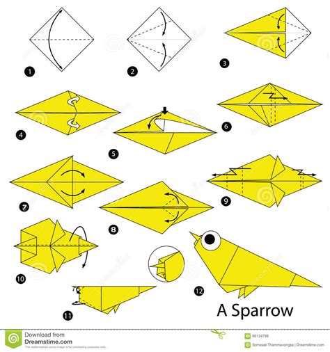 Step By Step Instructions How To Make Origami A Sparrow ...