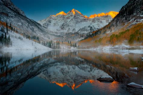 Aspen Colorado Mountain Lake Snow Hd Wallpaper