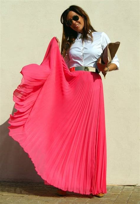 30 maxi skirts and maxi dresses for this season style fashion pink maxi skirt