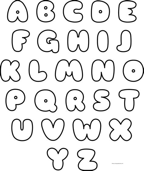 This page contains 26 bubble type letters in 4 color versions available in printable description: Uppercase Bubble Letters Printable | Letras de burbujas ...