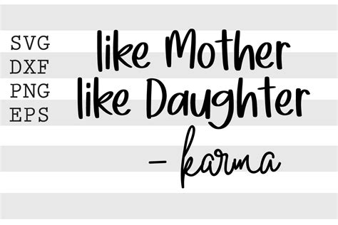 Like Mother Like Daughter Karma Graphic By Spoonyprint · Creative Fabrica