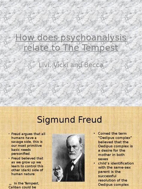 Psychoanalysis Oedipus Complex The Tempest